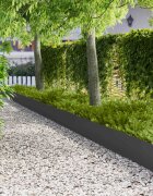 vidaXL Кант за морава с горен подгъв 10 бр. 103x30 см Стомана Черно
