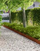 vidaXL Кант за трева с горен подгъв 10 бр. 100x12 см Стомана Ръждясало