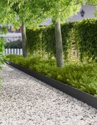 vidaXL Кант за трева с огънат горен ръб 20 бр. 103x20cm Стомана Черно