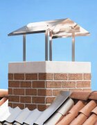 vidaXL Капак за камина Сребрист 50 x 50 x 37 см Неръждаема стомана