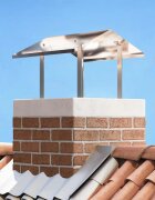 vidaXL Капак за камина Сребрист 50 x 60 x 37 см Неръждаема стомана