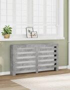vidaXL Капак за радиатор бетонно сив 149x20x82 см инженерно дърво