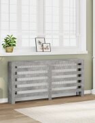 vidaXL Капак за радиатор бетонно сив 175x20x82 см инженерно дърво