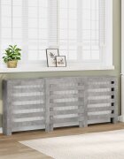 vidaXL Капак за радиатор бетонно сив 205x215x835см инженерно дърво