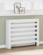 vidaXL Капак за радиатор бял 104x20x82 см инженерно дърво