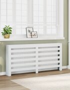 vidaXL Капак за радиатор бял 175x20x82 см инженерно дърво
