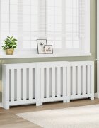 vidaXL Капак за радиатор бял 205x215x835 см инженерно дърво
