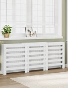 vidaXL Капак за радиатор бял 205x215x835 см инженерно дърво