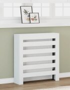 vidaXL Капак за радиатор бял 78x20x82 см инженерно дърво