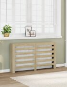 vidaXL Капак за радиатор дъб сонома 149x20x82 см инженерно дърво