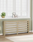 vidaXL Капак за радиатор дъб сонома 175x20x82 см инженерно дърво