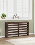 vidaXL Капак за радиатор кафяв дъб 149x20x82 см инженерно дърво