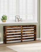 vidaXL Капак за радиатор опушен дъб 175x20x82 см инженерно дърво