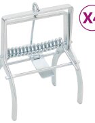 vidaXL Капани за къртици 4 бр. сребърни поцинкована стомана