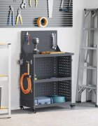 vidaXL Карача за инструменти с рафт с колело Антрацит 65 x 35 x 111 см