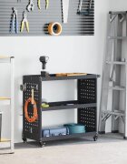 vidaXL Карача за инструменти с рафт с колело Антрацит 75 x 35 x 73 см