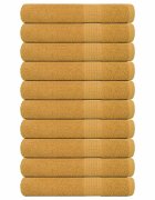vidaXL Кърпи FROGN 10 бр. Златни 100x200 см 360 г/м²