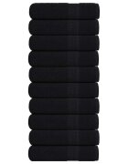 vidaXL Кърпи за душ FROGN 10 бр. Черни 70x140 см 360 г/м²