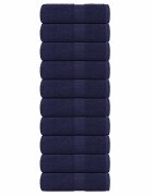 vidaXL Кърпи за гости FROGN 10 бр. тъмносини 30x50 см 360 г/м²