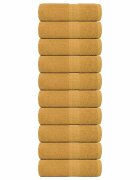 vidaXL Кърпи за гости FROGN 10 бр. Златисти 30x50 см 360 г/м²