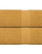 vidaXL Кърпи за гости FROGN 2 бр. Златисти 30x50 см 360 г/м²