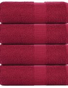 vidaXL Кърпи за гости FROGN 4 бр. бордо 30x50 см 360 г/м²