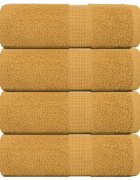 vidaXL Кърпи за гости FROGN 4 бр. Златисти 30x50 см 360 г/м²