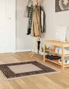 vidaXL Каса за килим MARSA Черно 100 x 100 cm Полиестер и PVC