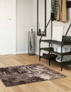 vidaXL Каса за килим MARSA Черно 100 x 100 cm Полиестер и PVC