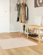 vidaXL Каса за килим MARSA Кремаво 100 x 100 cm Полиестер и PVC