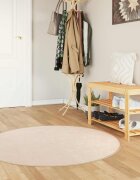 vidaXL Каса за килим MARSA Кремаво 120 x 120 cm Полиестер и PVC