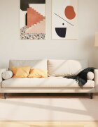 vidaXL Каса за килим MARSA Кремаво 120 x 170 cm Полиестер и PVC