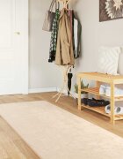 vidaXL Каса за килим MARSA Кремаво 80 x 450 см Полиестер и PVC