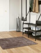 vidaXL Каса за килим MARSA Сиво 100 x 100 cm Полиестер и PVC