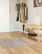 vidaXL Каса за килим MARSA Сиво 100 x 100 cm Полиестер и PVC