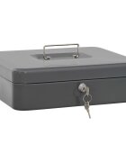 vidaXL Каса за пари с заключване Тъмносиво 30 x 24 x 9 см Стомана