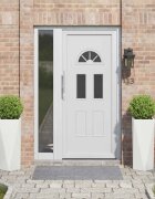 vidaXL Кашпа 2 бр. Бяло 30 x 30 x 75 см Стомана