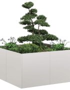 vidaXL Кашпа 80x80x40 см неръждаема стомана