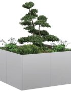 vidaXL Кашпа 80x80x40 см поцинкована стомана