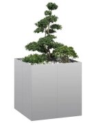 vidaXL Кашпа 80x80x80 см поцинкована стомана