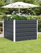 vidaXL Кашпа Антрацит 100 x 100 x 75 см Стомана