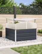 vidaXL Кашпа Антрацит 100 x 100 x 77 cm Поцинкована стомана