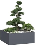 vidaXL Кашпа антрацит 100x100x40 см стомана