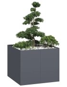 vidaXL Кашпа антрацит 100x100x80 см стомана