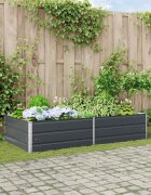 vidaXL Кашпа Антрацит 195 x 100 x 45 см Поцинкована стомана