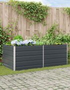 vidaXL Кашпа Антрацит 195 x 100 x 75 см Поцинкована стомана