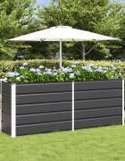 vidaXL Кашпа Антрацит 195 x 50 x 75 см Галванизирана стомана