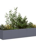vidaXL Кашпа антрацит 200x80x40 см стомана