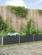 vidaXL Кашпа Антрацит 290 x 100 x 45 см Поцинкована стомана