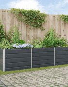 vidaXL Кашпа Антрацит 290 x 100 x 75 см Поцинкована стомана